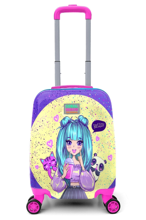 Valixhe udhëtimi për fëmijë Coral High Kids Purple Pink Anime 16705 - Image 8
