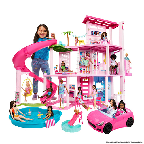 Shtëpia Dreamhouse, 75+ Pieces, Pool Party Doll House With 3 Story Slide Barbie - Image 3