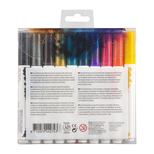 Marker penel Brush Pen set Dark | 10 colours Talens - Image 9