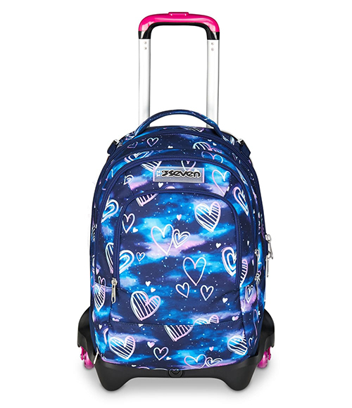 Çantë shkolle me 3 rrota dhe shpine Jack trolley wheels detach - Gloomy Heart Seven® - Image 10