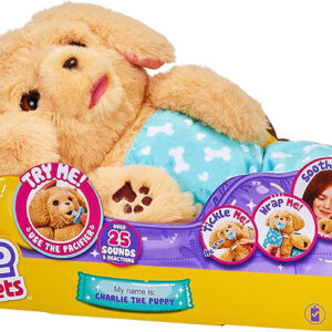 Little Live Pets - Cozy Dozys: Charlie The Puppy | Interactive Plush Toy Dog. 25+ Sounds and Reactions