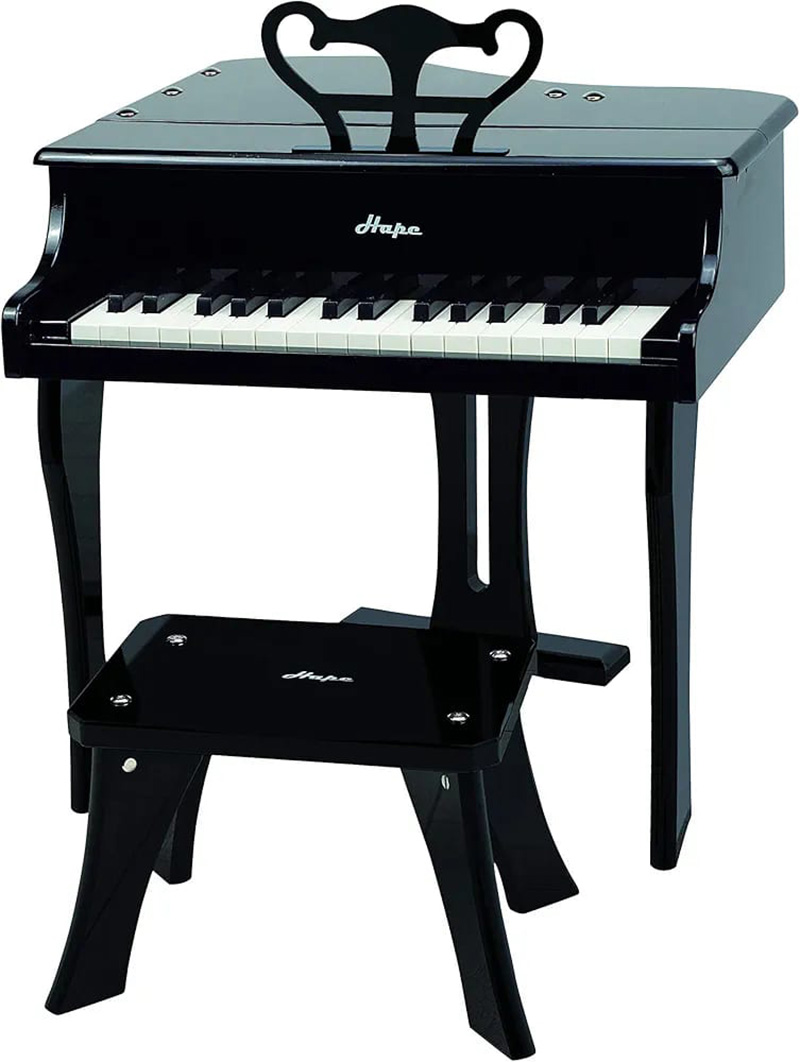 Piano e madhe e zezë me stol, Happy Grand Piano Black Hape - Image 5