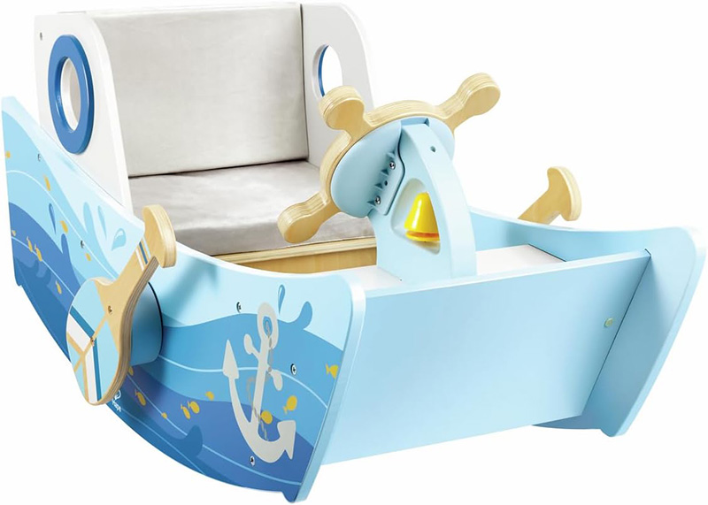Varka lëkundëse e kapitenit, Captain's Rocking Boat – Interactive Rowing Toy Hape - Image 5