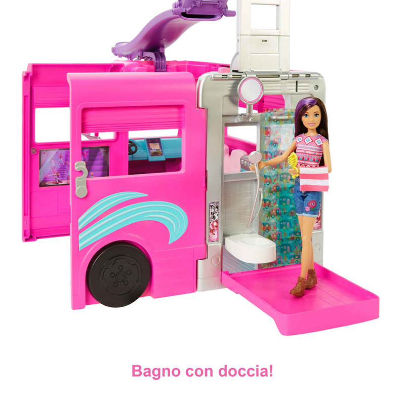 Kamperi 3 në 1 pishinë, me 60 aksesorë, Playset Barbie - Image 4