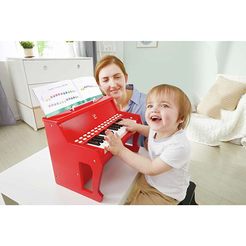 Lodër druri Piano Learn with Lights Piano Red Hape - Image 6