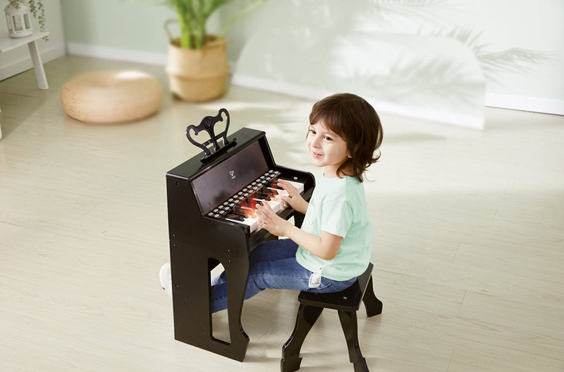 Pianot me drita dhe stol, Learn with Lights Piano Stool Hape - Image 8