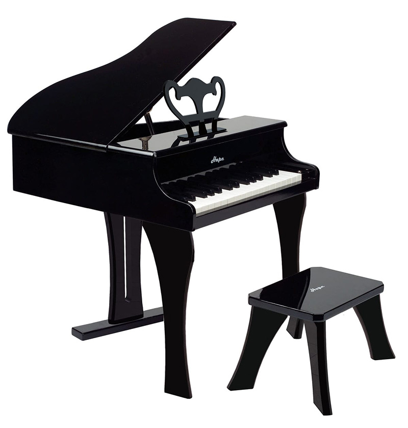 Piano e madhe e zezë me stol, Happy Grand Piano Black Hape - Image 7