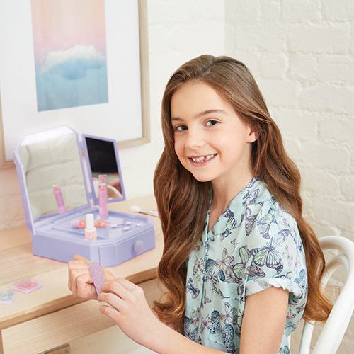 Deluxe Light Up Mirrored Vanity & Cosmetic Set - Image 7