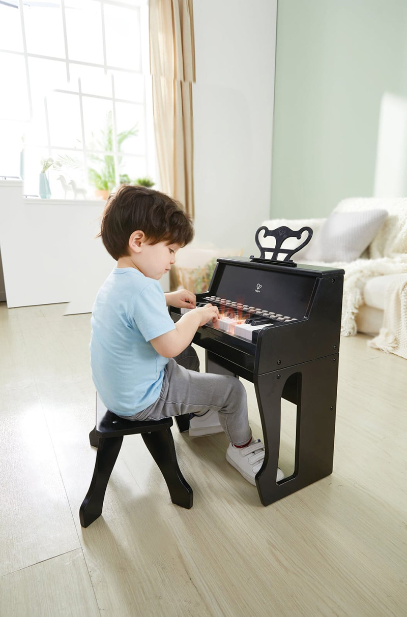 Pianot me drita dhe stol, Learn with Lights Piano Stool Hape - Image 9