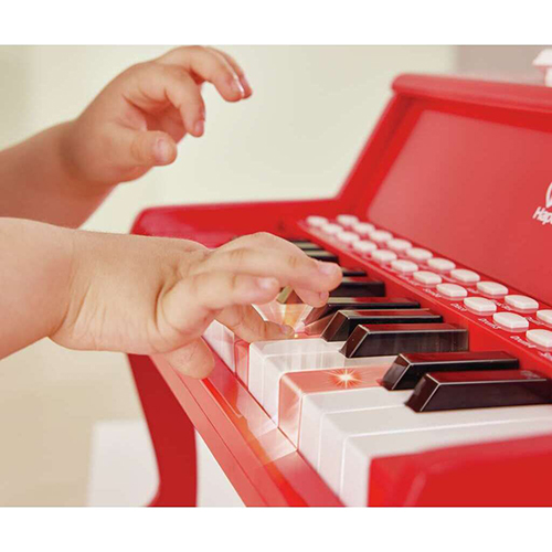 Lodër druri Piano Learn with Lights Piano Red Hape - Image 8