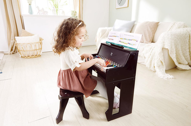 Pianot me drita dhe stol, Learn with Lights Piano Stool Hape - Image 10
