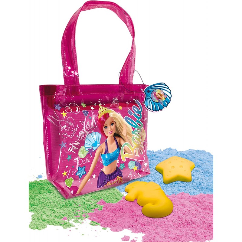 Çantë plazhi plastike e fortë + rërë kinetike 500 gr Barbie Lisciani - Image 8