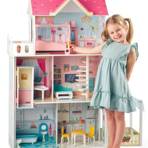 Shtëpi me ashensor druri,  Dollhouse - Malibu with Elevator, Pink Woodyland