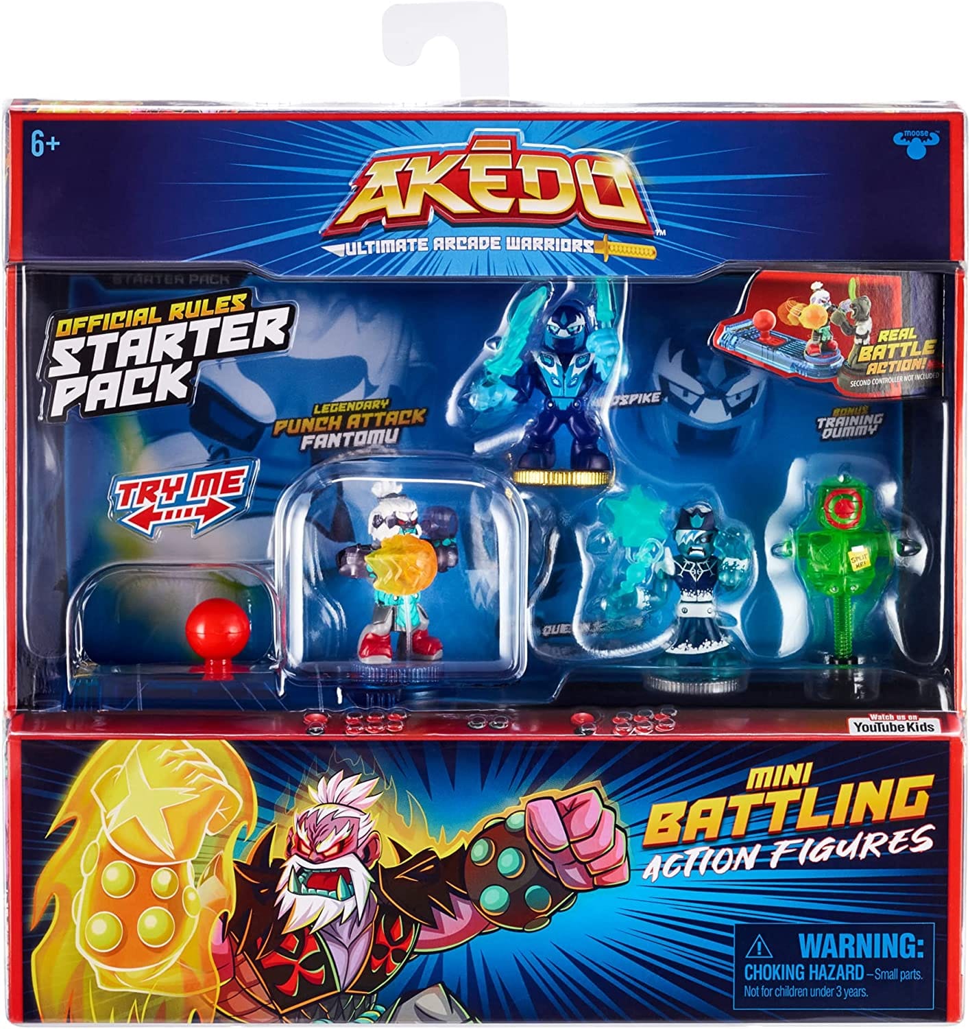 Akedo - Ultimate Arcade Warriors Starter Pack - Legendary Punch Attack - Mini Battling Action Figures - Ready, Fight, Split Strike