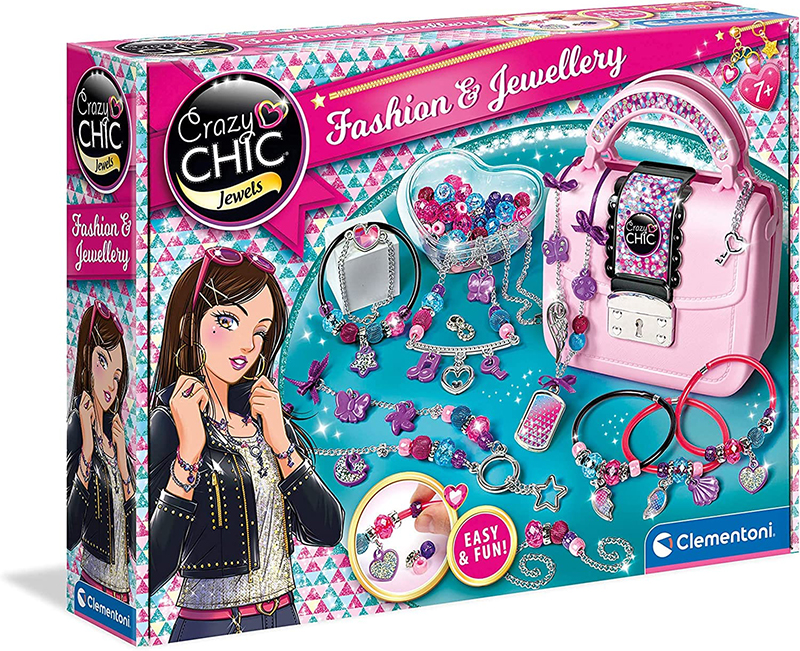 Clementoni 18598 Crazy Chic Fashion & Jewellery Kit for Children, Ages 7 Years Plus