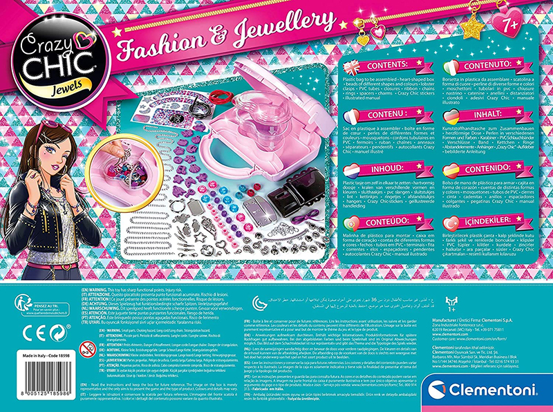 Clementoni 18598 Crazy Chic Fashion & Jewellery Kit for Children, Ages 7 Years Plus - Image 8