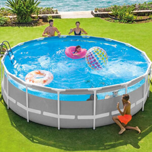 Pishinë 4.88 m x 1.22 m Prism Frame Clearview Premium Pool Set, Standing Size: 488 cm x 122 cm (26730 GN) Intex