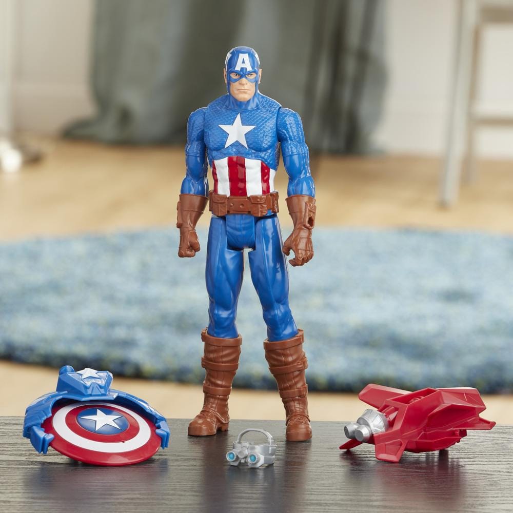Marvel Avengers Titan Hero Series Blast Gear Captain America, With Launcher, 2 Accessories and Projectile, Ages 4 And Up - Image 5