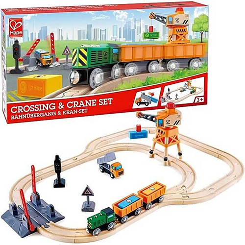 Set hekurudhor druri, Crossing & Crane Set Hape