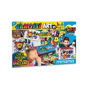 Graffiti Art Mitama, Desk Set 15 Pennarelli Magici Aerografabili +6 Stencil+1 Album+2 Aerografi