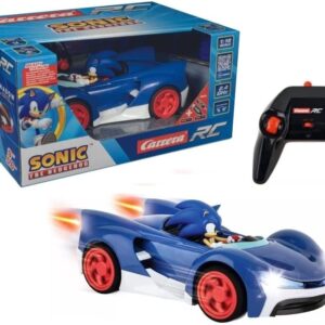 Macchina Telecomandata Sonic The Hedgehog By Carrera RC con Batteria Ricaricabile USB, Telecomando 2.4 Ghz, Luci