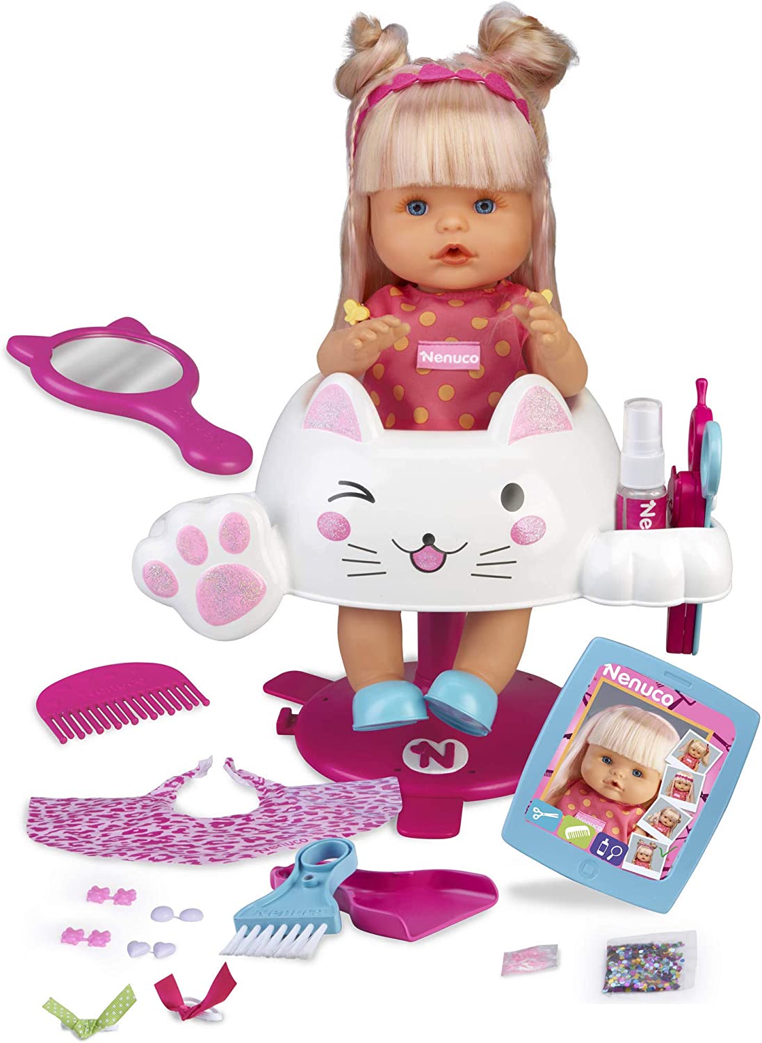 Nenuco Hairdressing Glitter – Baby Doll Combines and Cuts Hair, for Boys and Girls from 3 Years Old (Famous 700015153) - Image 5