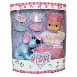 Bambola 34 cm Love, Bambolotto con Cagnolino Interattivo