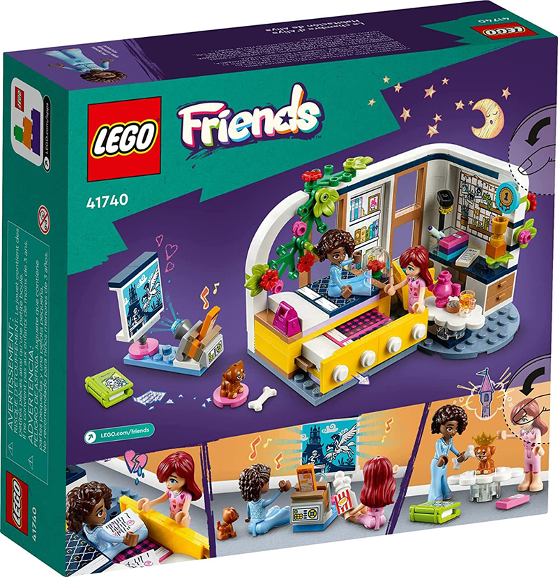 LEGO Friends Aliya's Room 41740, Mini Sleepover Party Bedroom Playset, Collectible Toy for Girls and Boys, with Paisley and Puppy Figure, Small Gift Idea