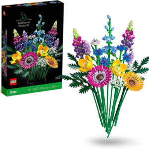 LEGO 10313 Icons Wildflower Bouquet Set, Artificial Flowers with Poppies and Lavender