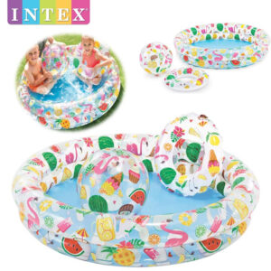Set pishinë komardare top Activity Intex Fruity Pool Set 48″ x 10″ (122cm x 25cm) With Ball 20″ (51cm) And Ring 20″ (51cm)