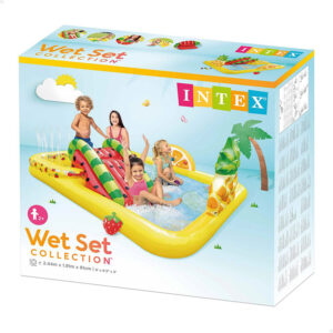 Pishinë me aktivitete me rrëshkitëse me fruta 244 x 191 x 91 cm 57158 Fruits Play Centre With Slide And Sprinkler Pool Intex