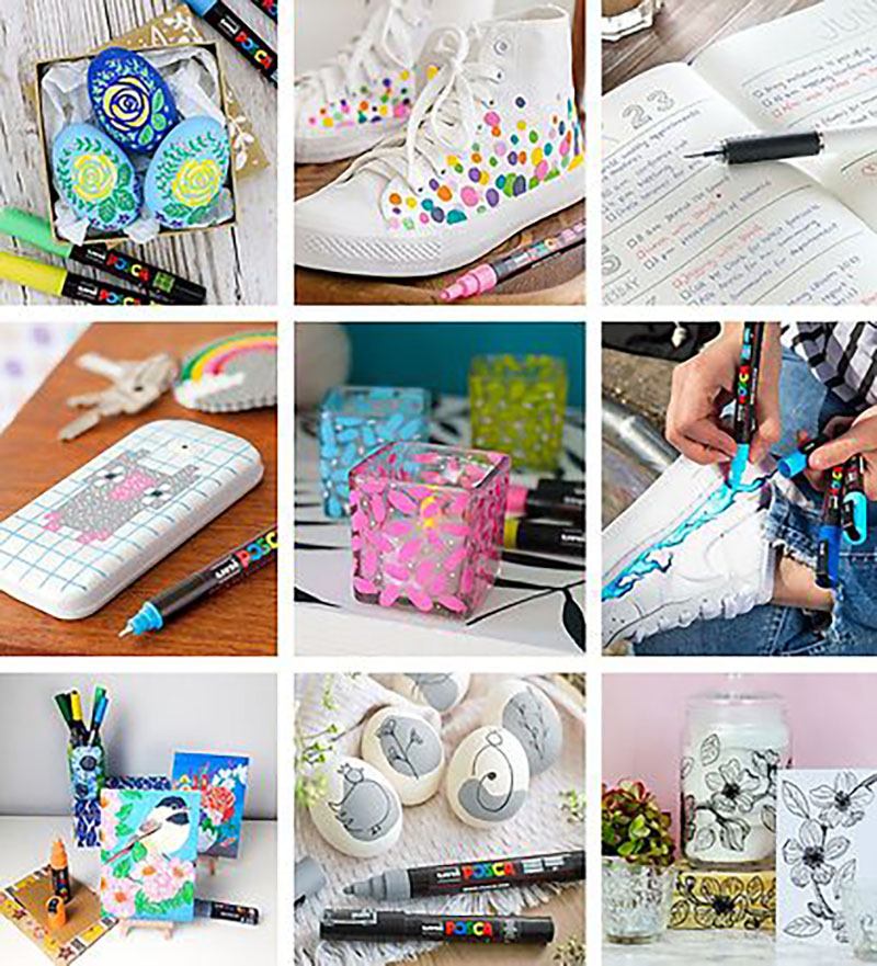 Set Uni-Posca Paint Marker - Soft Colors, Set of 8, Fine, Bullet Tip, 0.9 mm-1.3 mm - Image 7