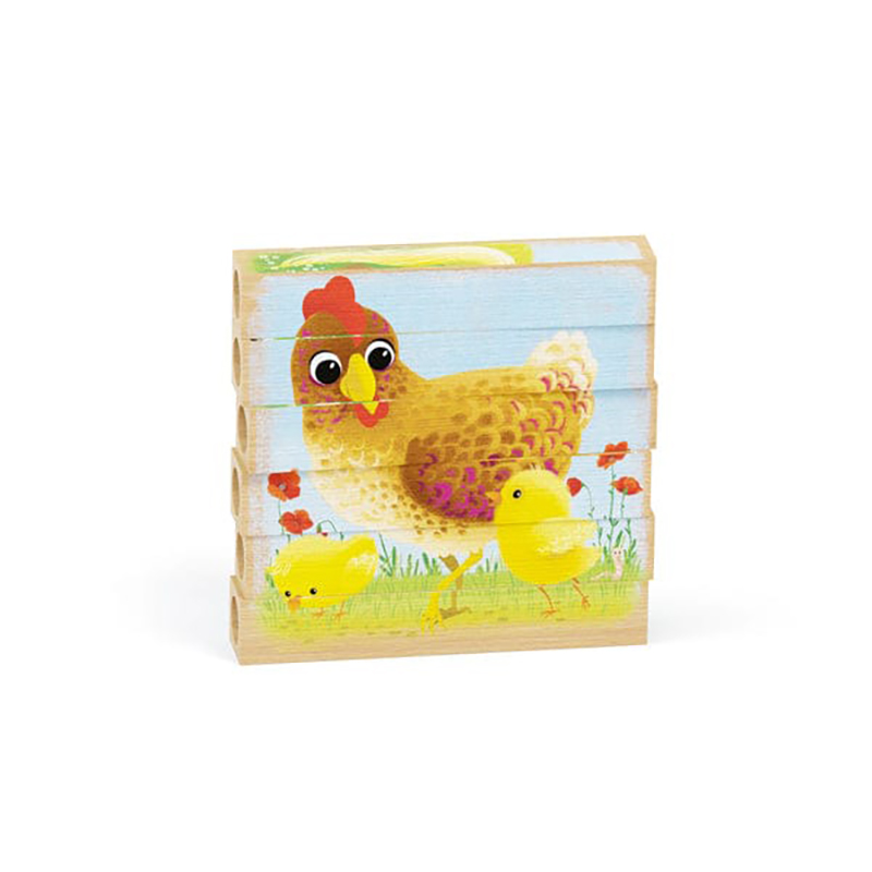 Four Puzzle Wood Farm Animals Play Bio Quercetti - Image 8