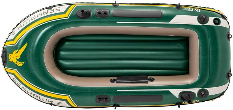 Varkë me fryrje + 2 lopata Intex Seahawk 2 Fishing Boat Set With Oars - 68347, Green - Image 3
