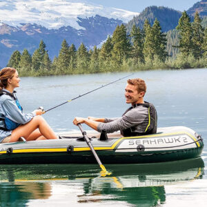 Varkë me fryrje + 2 lopata Intex Seahawk 2 Fishing Boat Set With Oars - 68347, Green