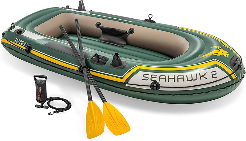 Varkë me fryrje + 2 lopata Intex Seahawk 2 Fishing Boat Set With Oars - 68347, Green - Image 5