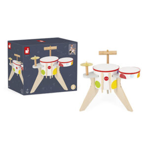 Bateri për fëmijë Confetti - Drum Kit Wood Janod